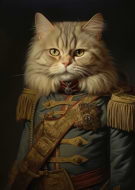 Renaissance cat portrait