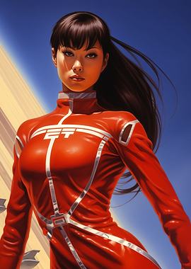 Brunette Retro Futurism