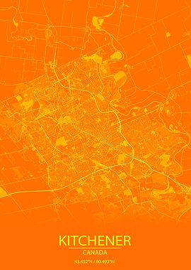 Kitchener CA Orange Map