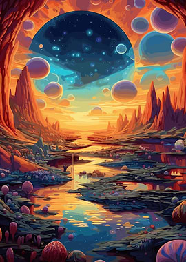 Landscape of alien world