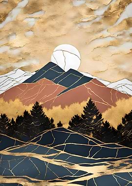 Abstract Mountain Sunset