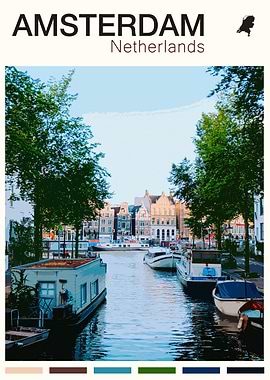 AMSTERDAM TRAVEL POSTER