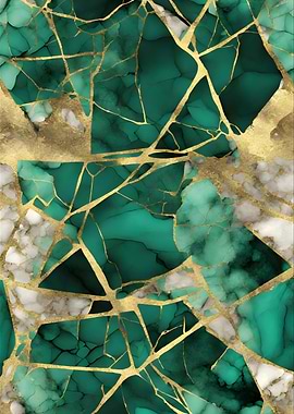 Emerald Green Gold Marble