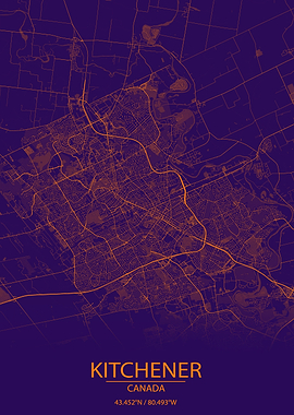 Kitchener CA Purple Map