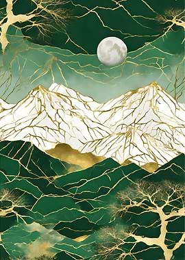 Abstract Mountain Sunset