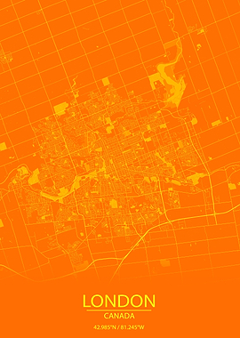 London Ontario White Map