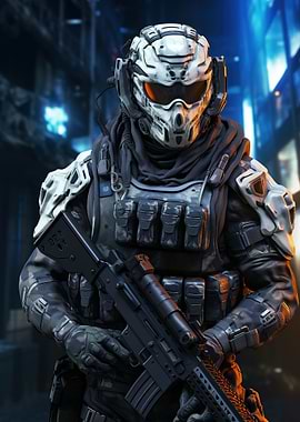 Futuristic Ghost Soldier