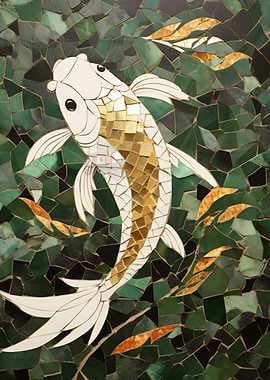 Koi Fish Mosaic Kentsugi