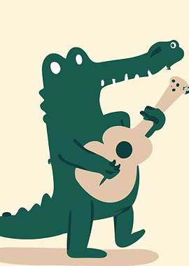 Crocodile playing Guitar