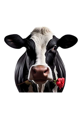 Cow Red Rose