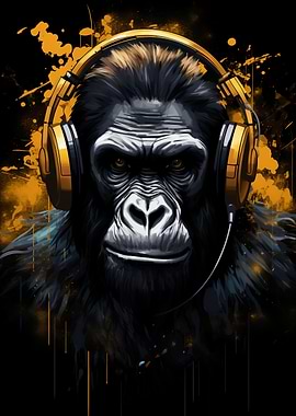 Gorilla Yellow Headphones