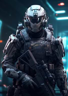 Futuristic Ghost Soldier