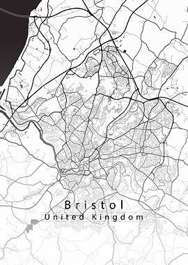 Bristol City Map white