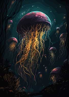 Gold Trimmed Jellyfish