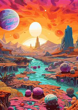 Landscape of alien world
