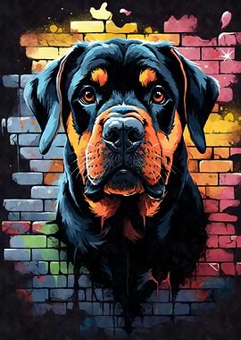 Rottweiler Dog Graffiti