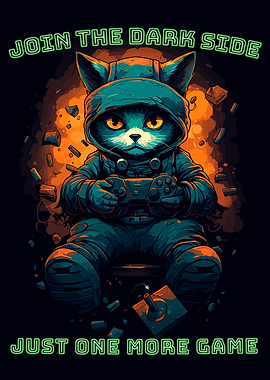 Gamer Cat Cute Funny