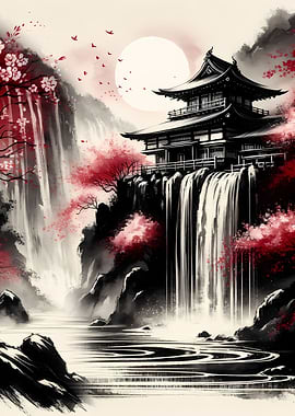 Asian Landscape Ink Wash