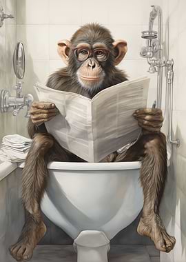 Monkey on Toilet
