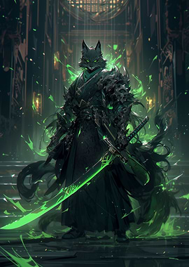 Green Sword Ronin Wolf