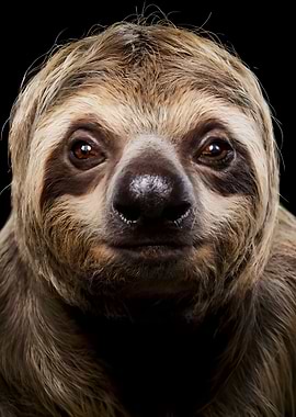 Funny sloth head smile