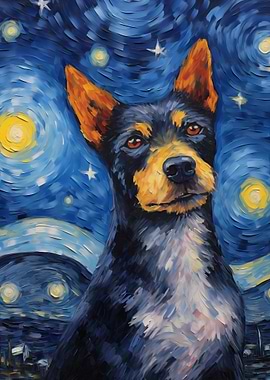 Blue Heeler Dog Van Gogh