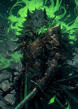 Green Sword Warrior Wolf