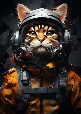 Cat Pilot in Uniform
