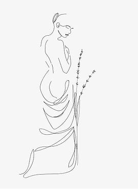 One Line Art Woman
