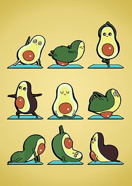 Avocado Yoga Asana