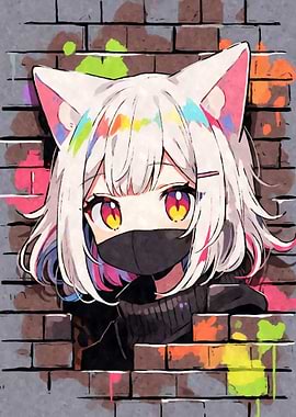 Graffiti Anime Cat Girl