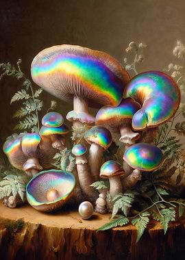 Opam Mushrooms on stump