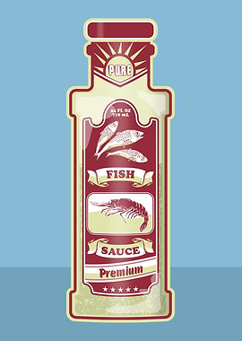 Fish Sauce Vector Bottle