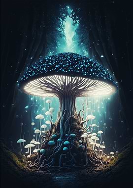Psychedelic Mushroom Tree