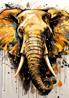 Golden Elephant Painting