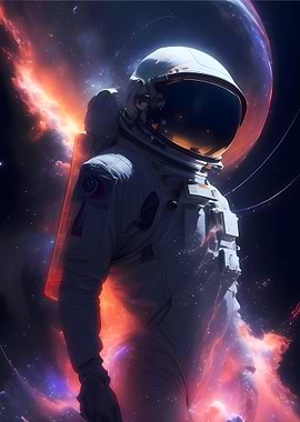 Astronaut in star field