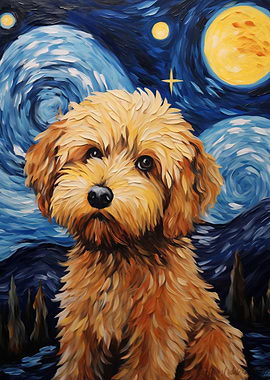 Cockapoo Starry Night Dog
