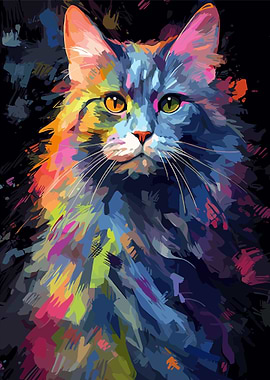 maine coon paint art