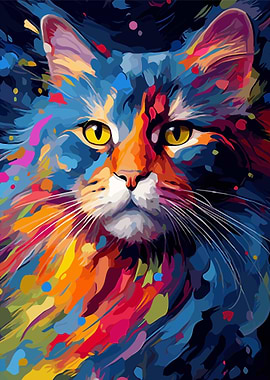 maine coon paint art