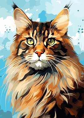 maine coon paint art
