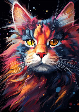 maine coon paint art