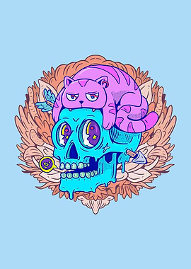 Skull and Cat