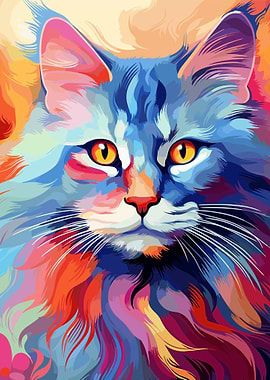 maine coon paint art