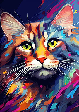 maine coon paint art