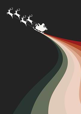 Retro Flying Santa Claus