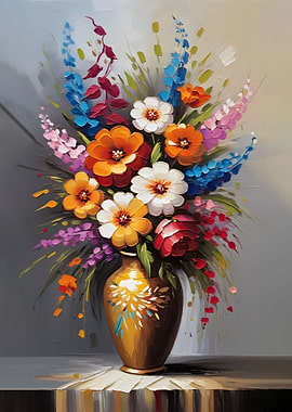 Flower vase painting