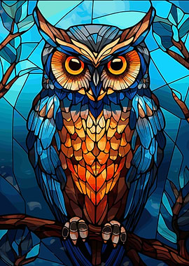 Owl Stained Glass