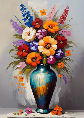 Flower vase painting