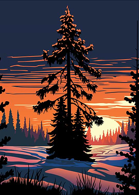 Retro Landscape Painting