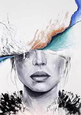 Abstract colorful face art